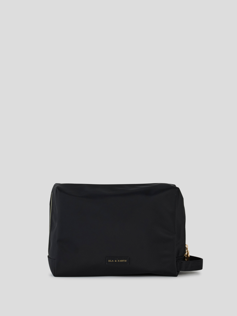 Toiletries Pouch - Black With Gold