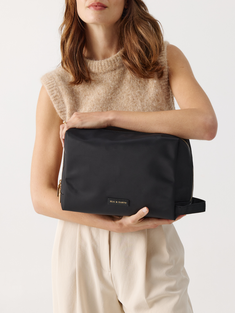 Zippered Toiletry Bag - Black