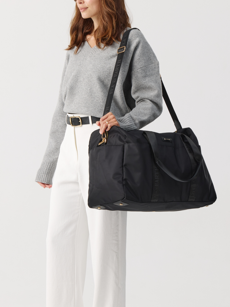 Spacious Travel Bag - Black With Gold