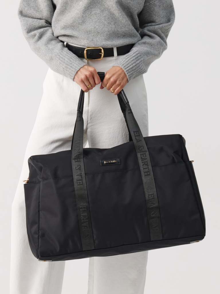 Luxury Travel Bag - Black With Gold