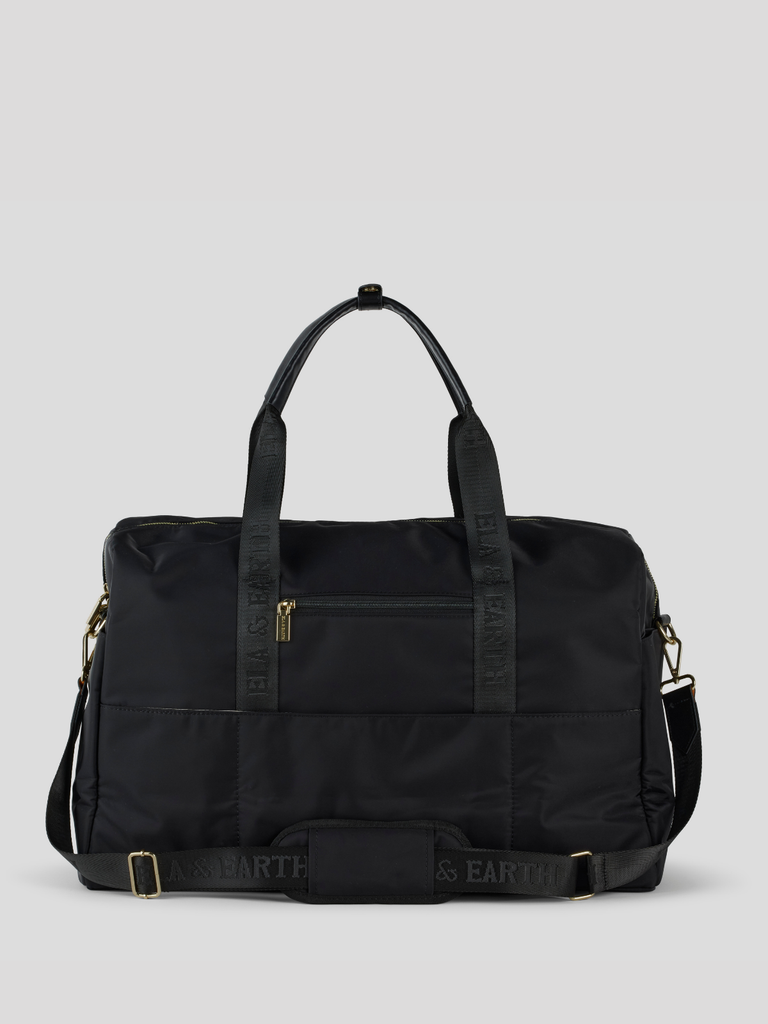 Chic Weekender Bag - Black With Gold