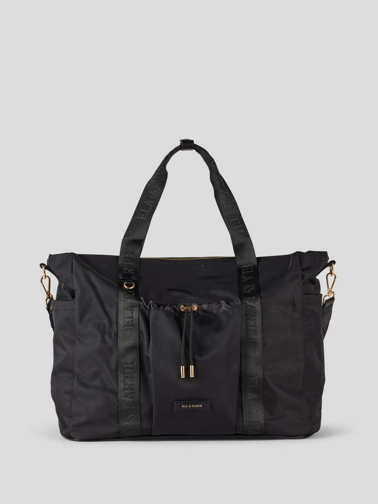 Overnight Travel Bag - Black With Gold 