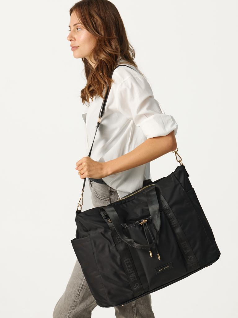Travel Bag Set - Black With Gold