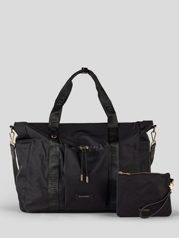 Overnight Bag & Pouch - Black With Gold 