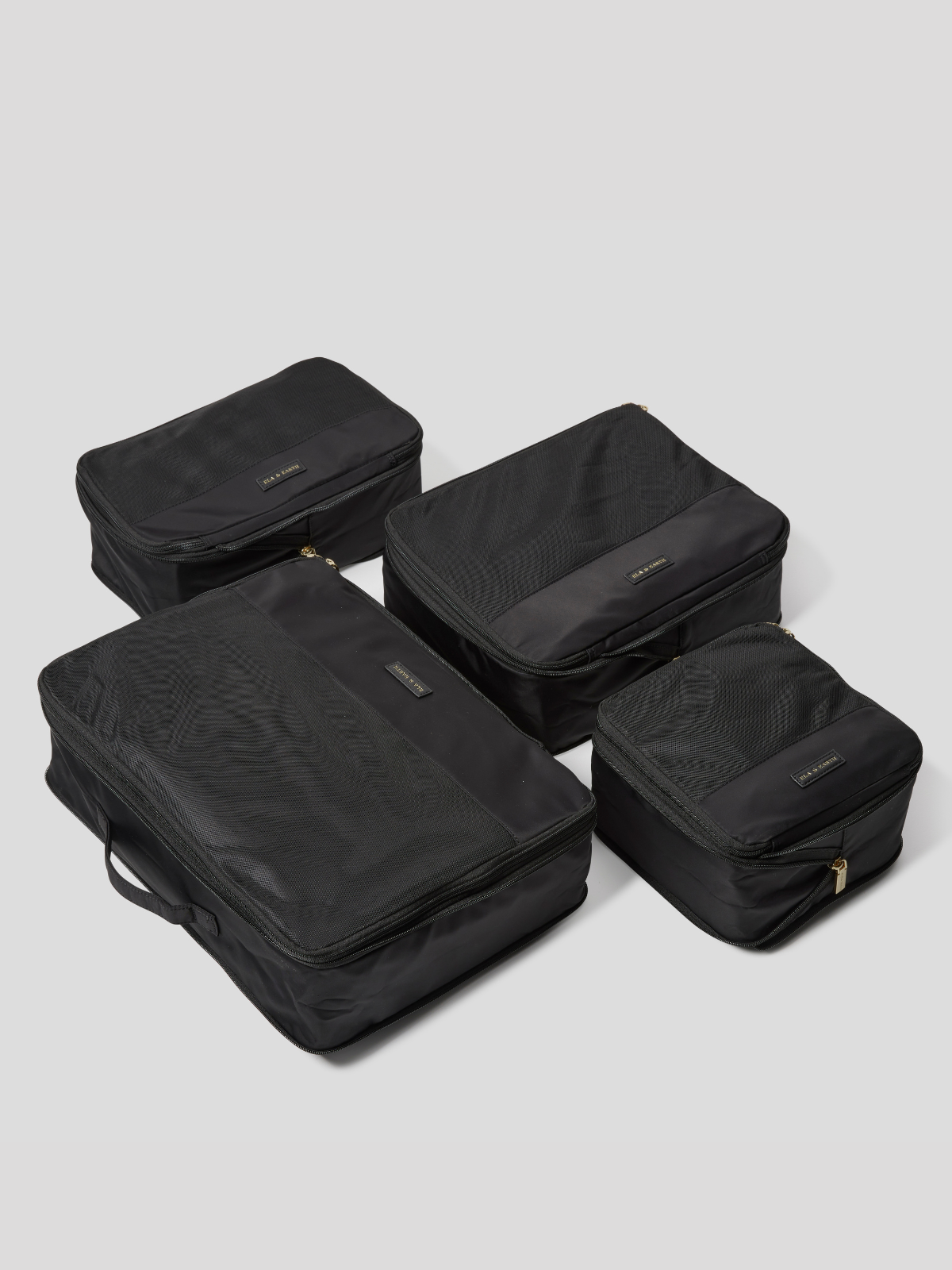 Packing Cubes - Black With Gold 