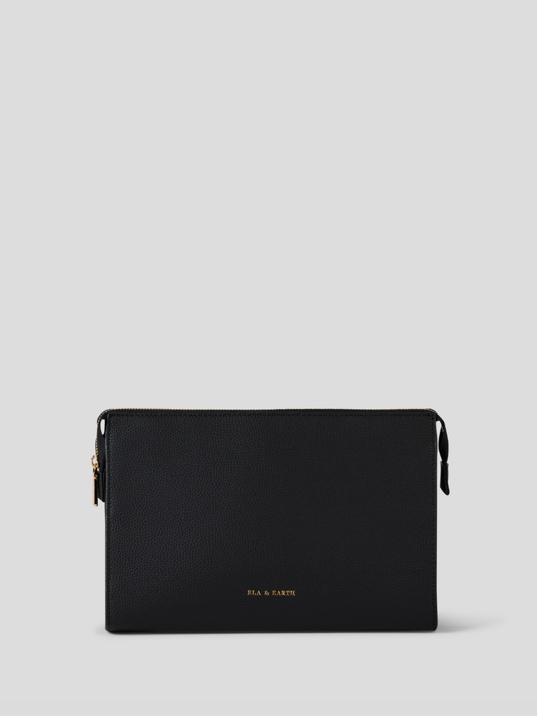 Toiletries Pouch - Black With Gold