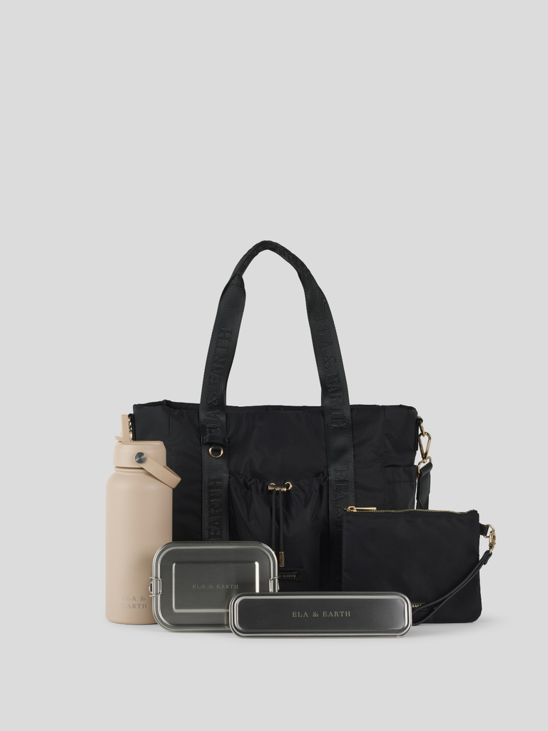 Ultimate Medium Tote Bag Set - Black With Gold  