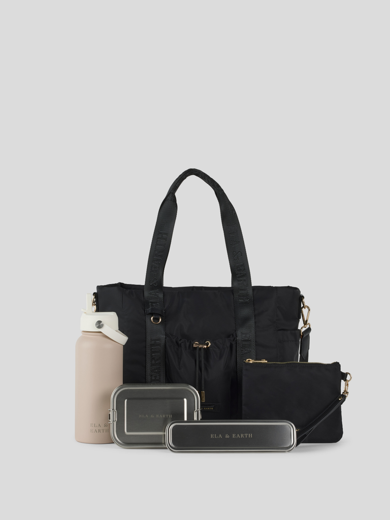 Ultimate Medium Tote Bag Set - Black With Gold 