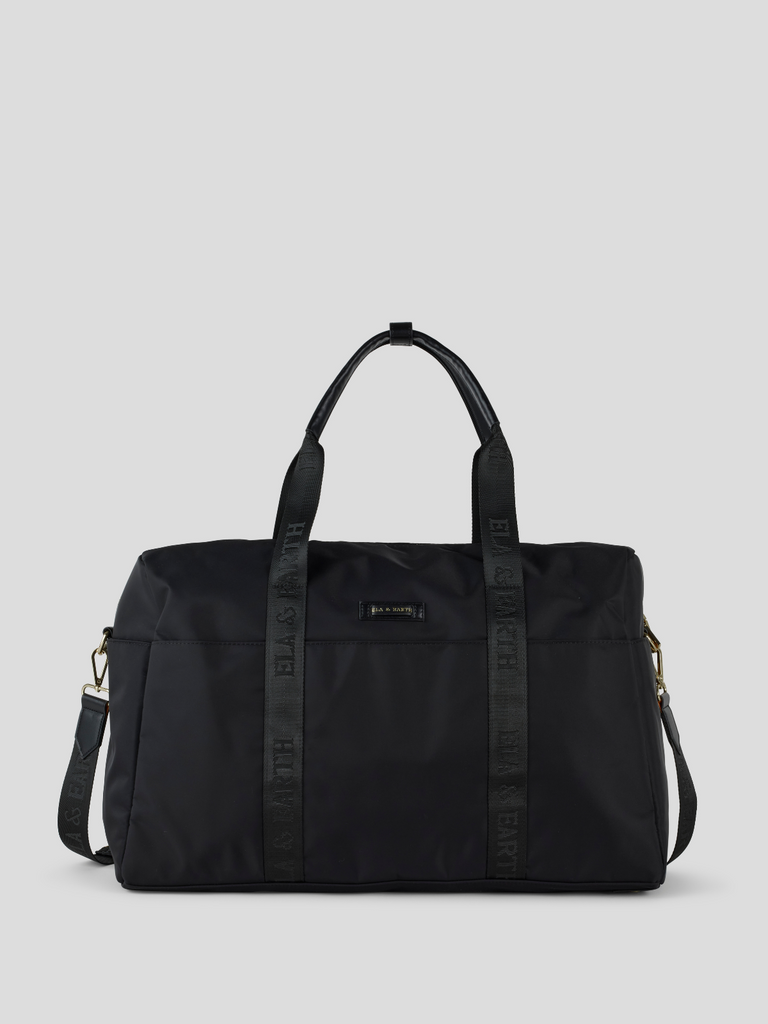 Luxury Travel Bag - Black With Gold 