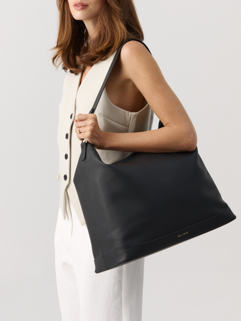 Vegan Leather Handbag - Black 