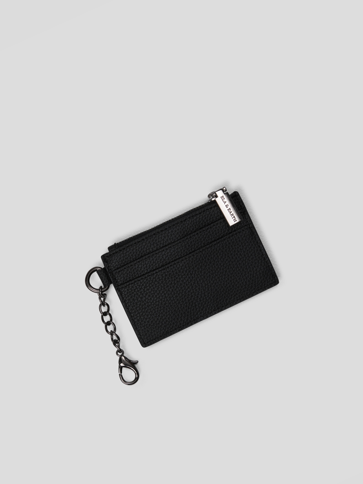 Card Holder Wallet - Black With Gunmetal 