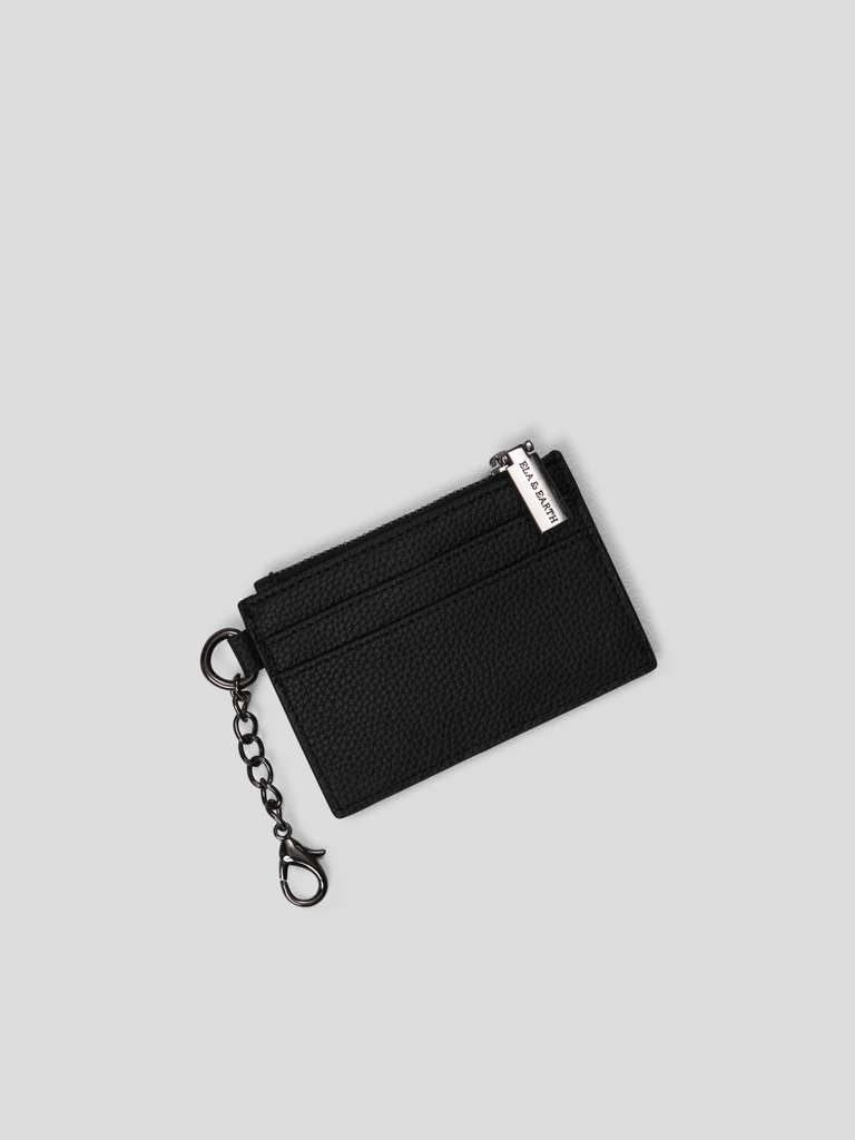 Card Holder Wallet - Black With Gunmetal 