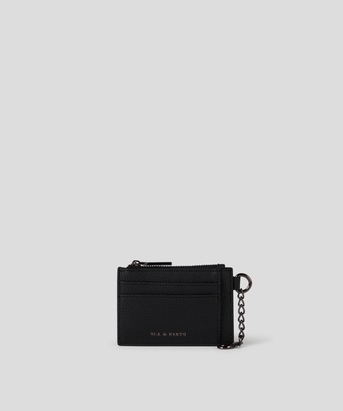 Card & Coin Wallet - Black With Gunmetal 