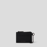 Card & Coin Wallet - Black With Gunmetal 