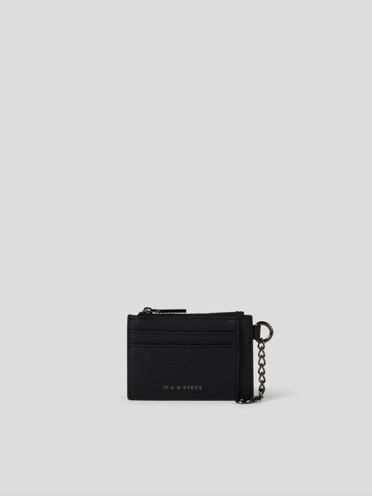 Card & Coin Wallet - Black With Gunmetal 