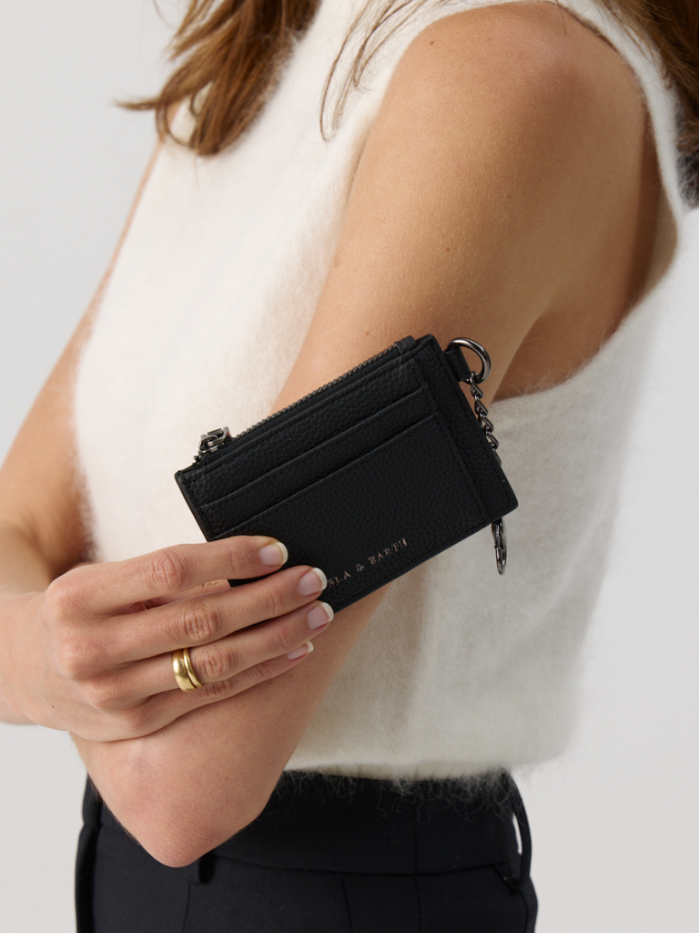 Everyday Card Wallet - Black With Gunmetal