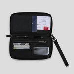 Slim Passport Holder - Black With Gunmetal 