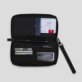 Slim Passport Holder - Black With Gunmetal 