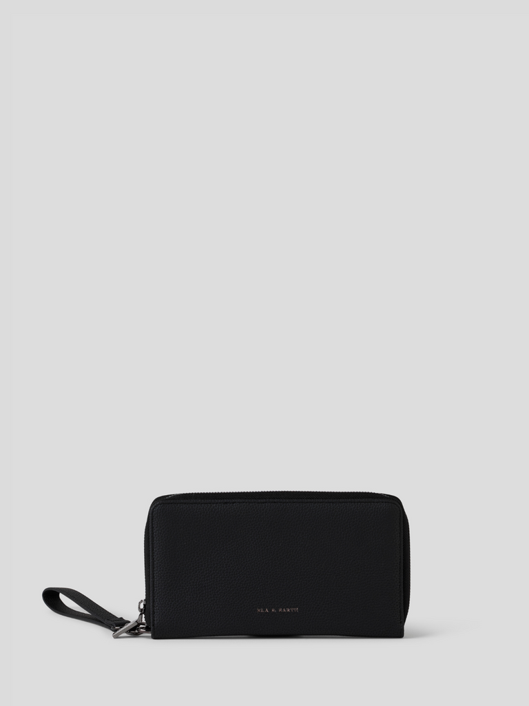 Passport Wallet - Black With Gunmetal 