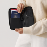 Single Passport Holder - Black With Gunmetal 