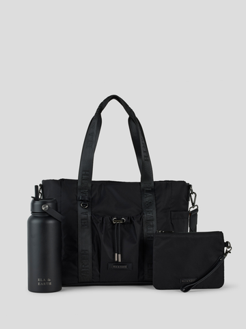 Essential Medium Tote Set - Black With Gunmetal