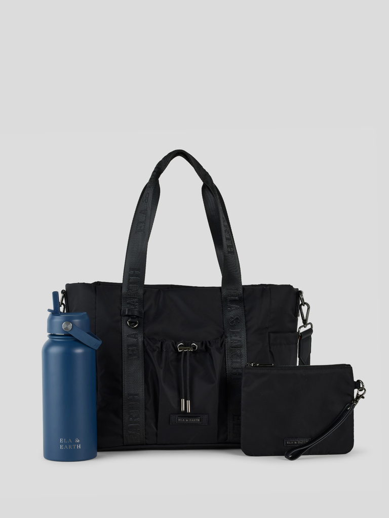 Essential Medium Tote Set - Navy Blue / Black 