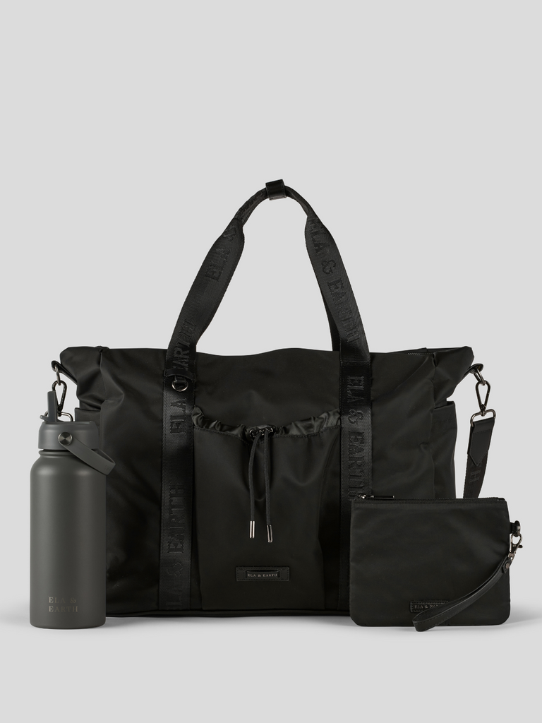 Overnight Set - Black With Gunmetal / Charcoal