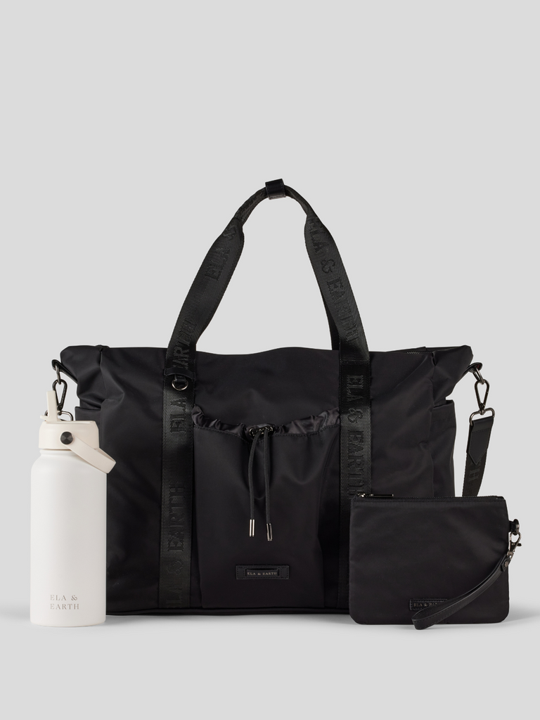 Overnight Set - Black With Gunmetal / White