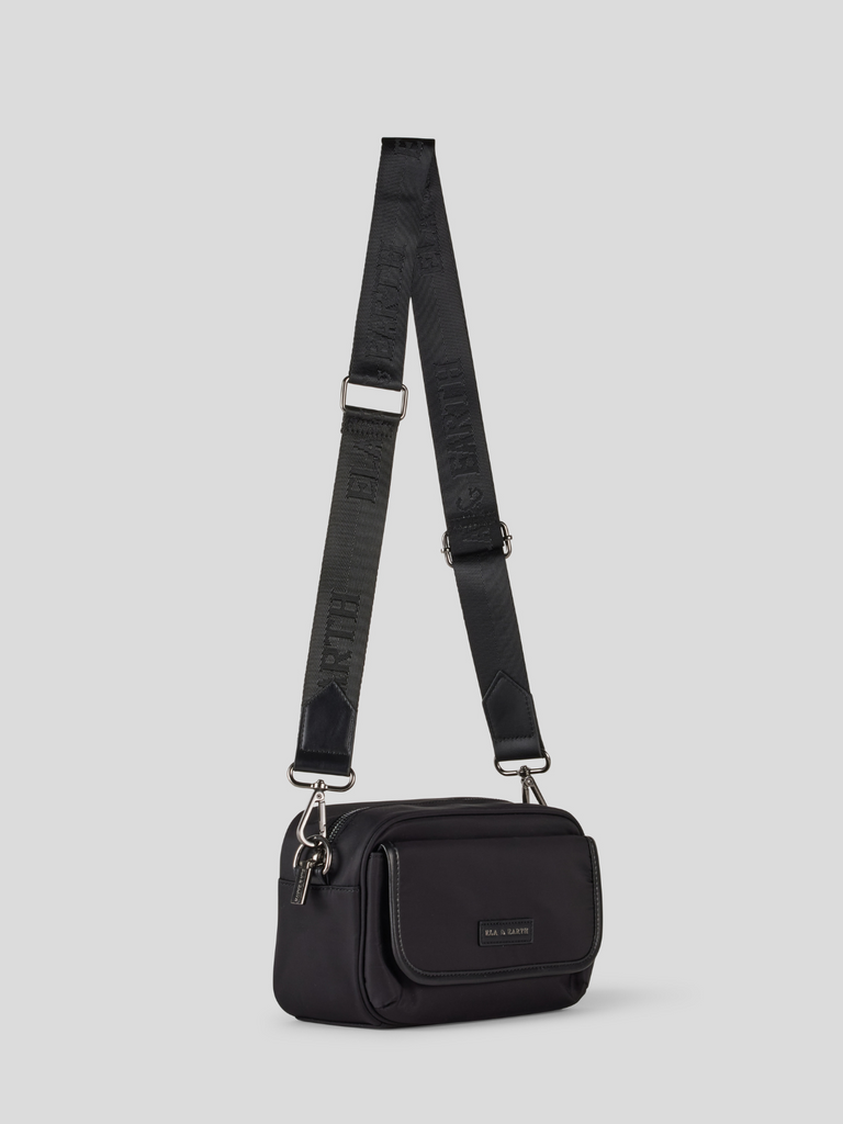 Long Strap Bag - Black With Gunmetal 