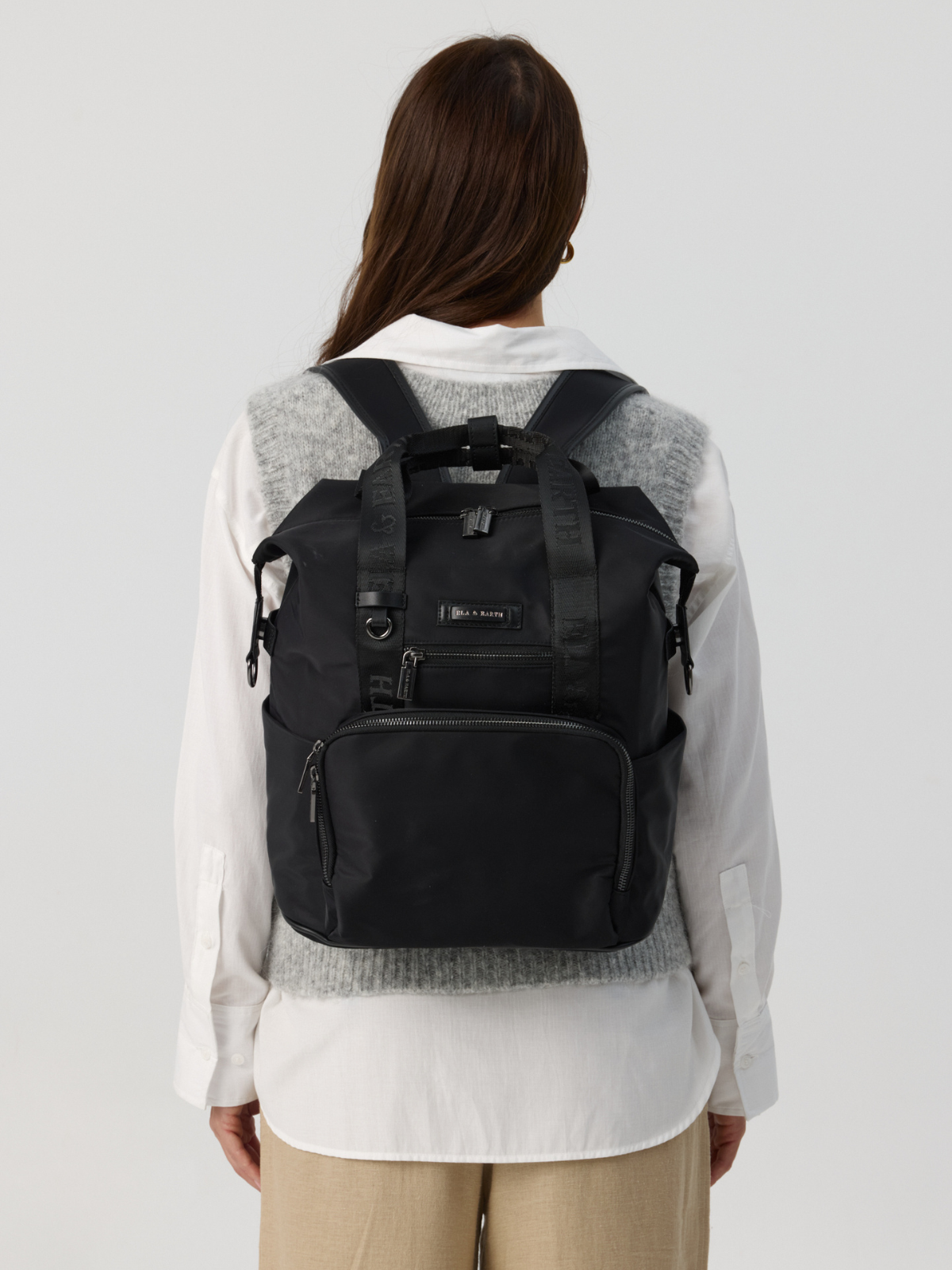 On the go backpack - Black With Gunmetal