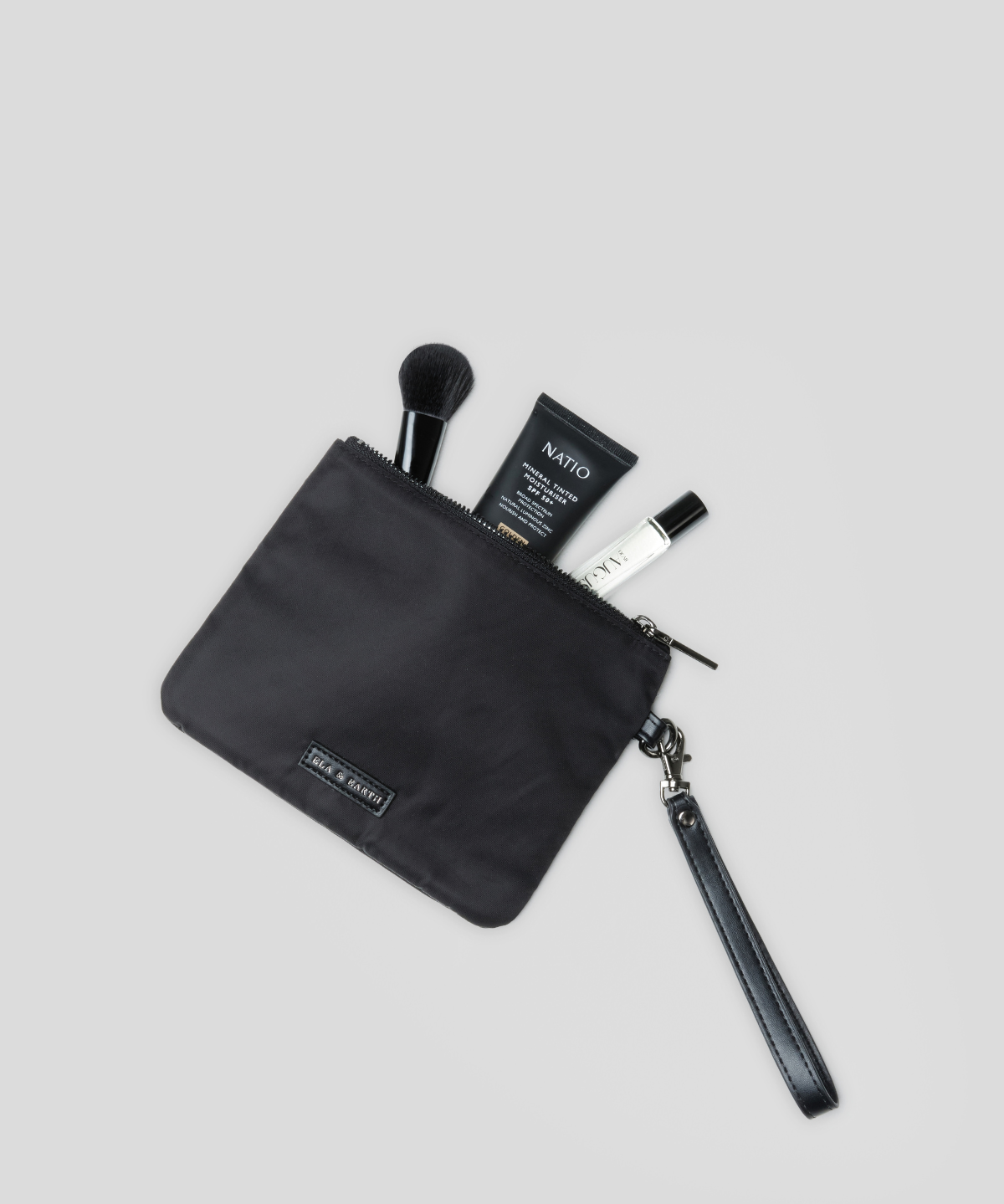 Makeup Pouch - Black With Gunmetal