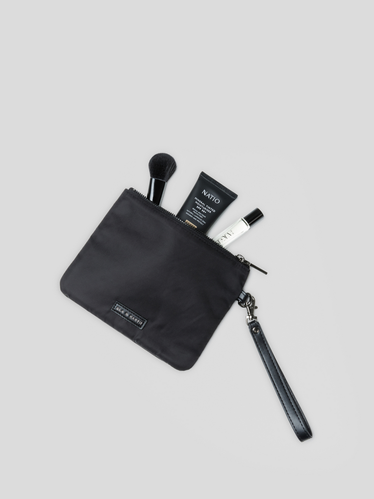 Makeup Pouch - Black With Gunmetal