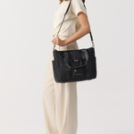 Medium Tote Bag - Black With Gunmetal 