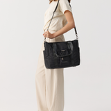 Medium Tote Bag - Black With Gunmetal 