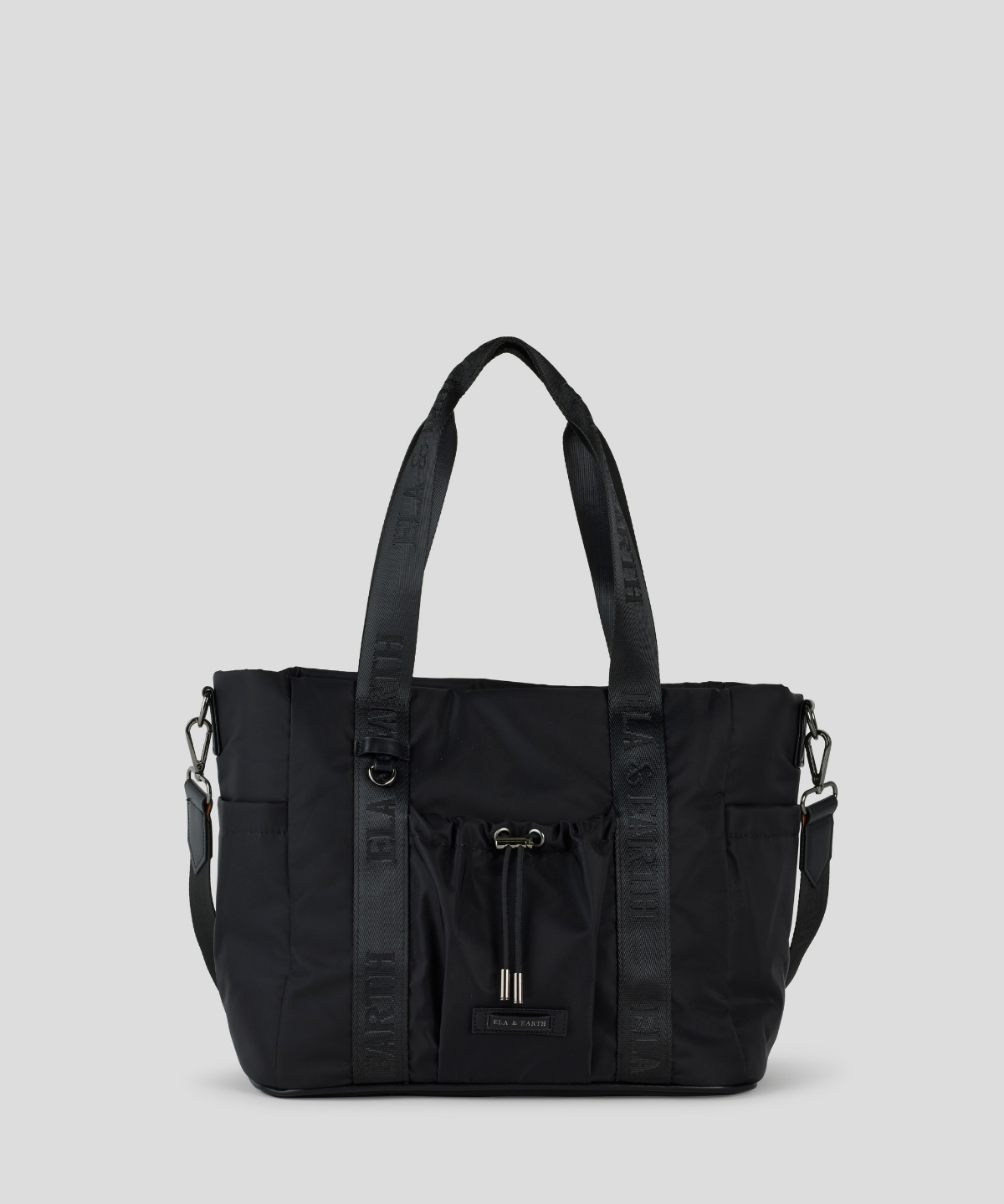 Medium Tote Bag - Black With Gunmetal