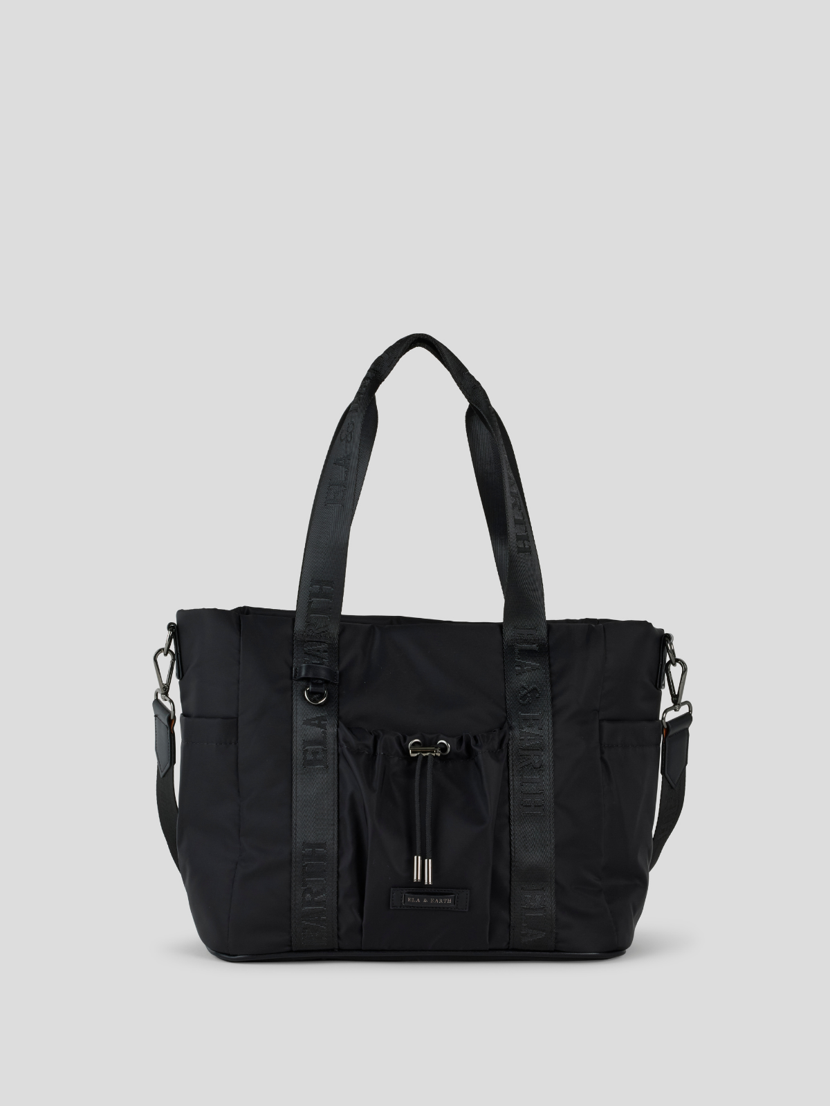 Medium Tote Bag - Black With Gunmetal