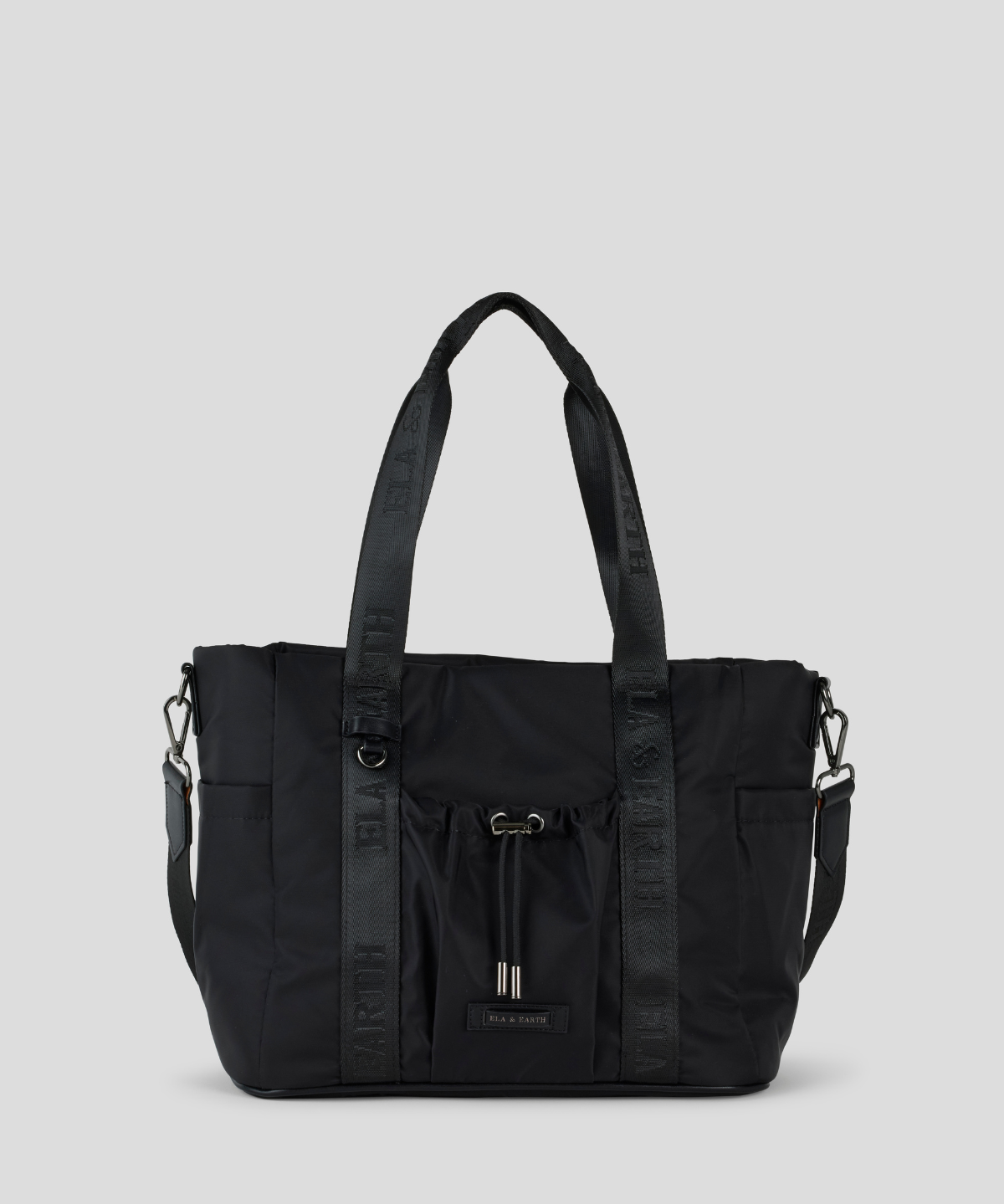 Stylish Tote Bag - Black With Gunmetal