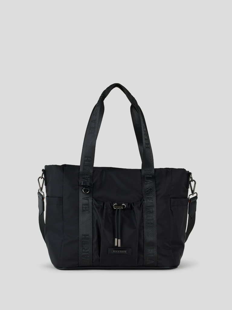 Stylish Tote Bag - Black With Gunmetal