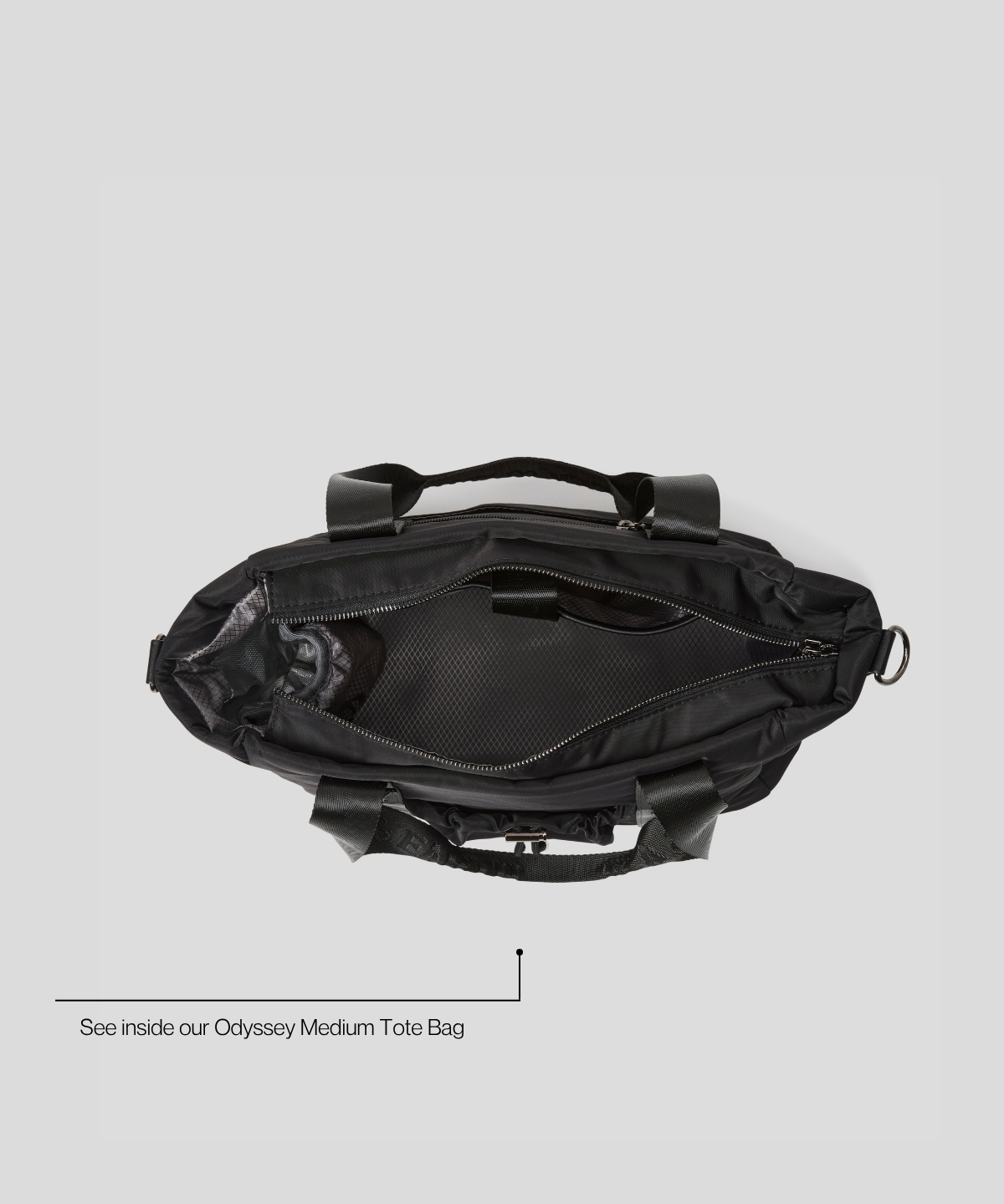 Black With Gunmetal - Odyssey Insulated Tote Bag [Medium]