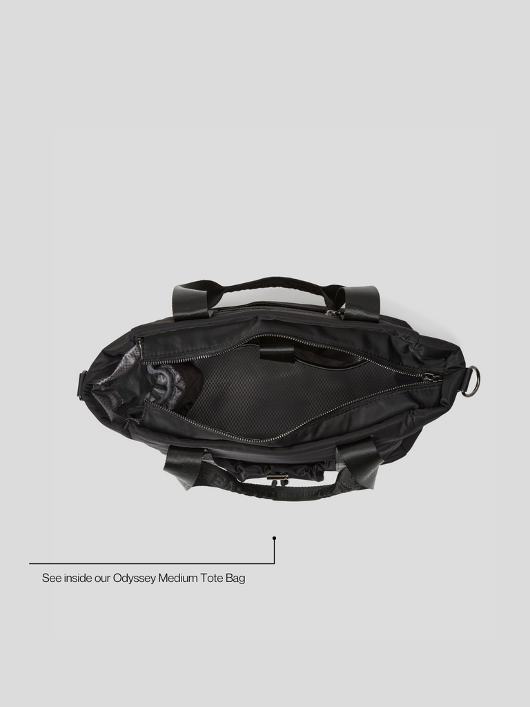 Smart Travel Tote Bag - Black With Gunmetal 