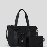 Medium Tote & Pouch Set - Black With Gunmetal 