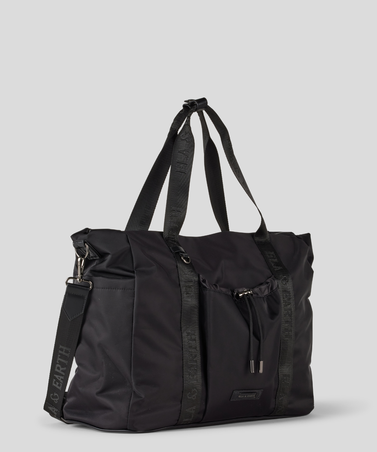 Durable Overnight Bag - Black With Gunmetal