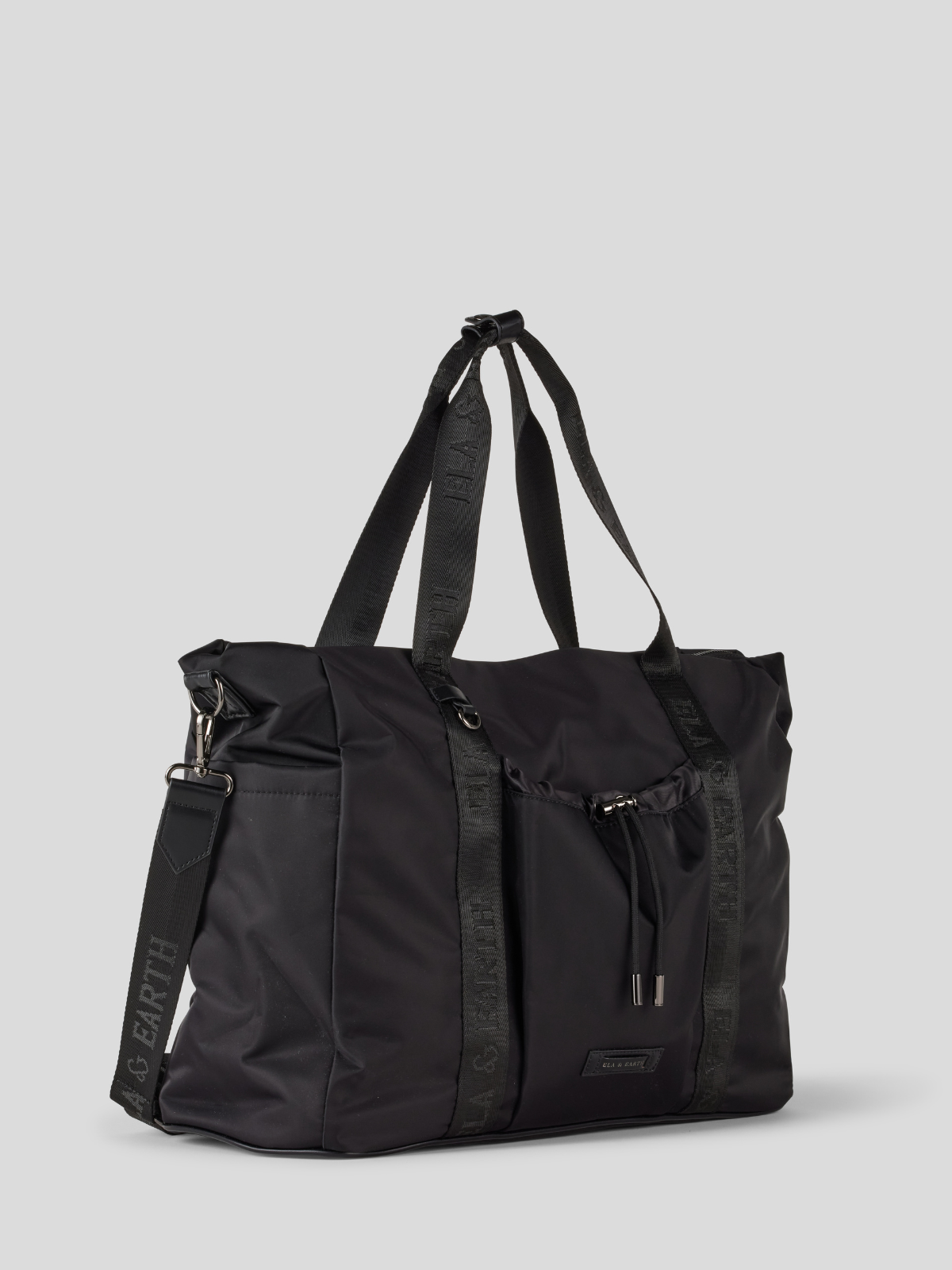 Durable Overnight Bag - Black With Gunmetal