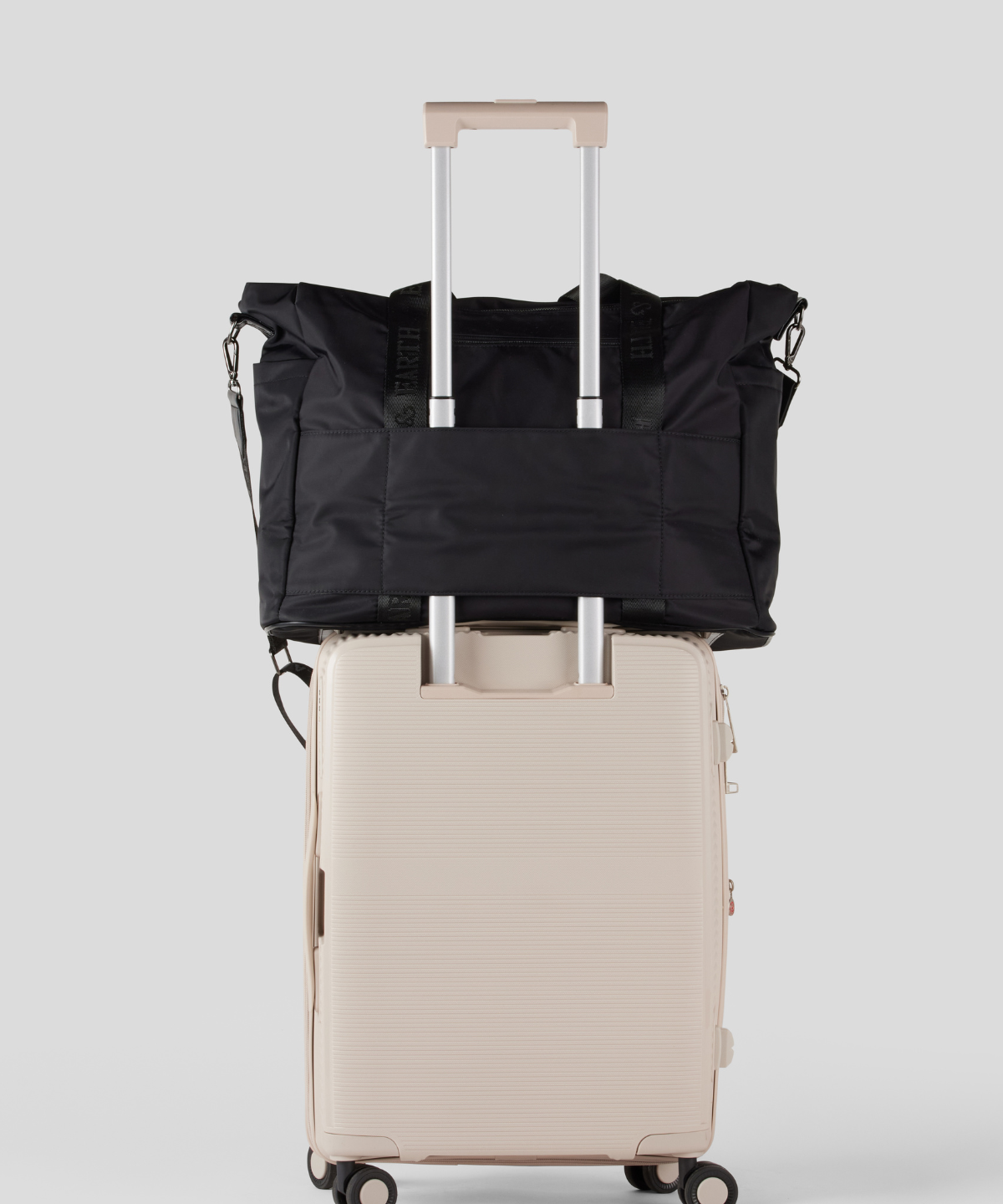 Large Tote Bag - Black With Gunmetal