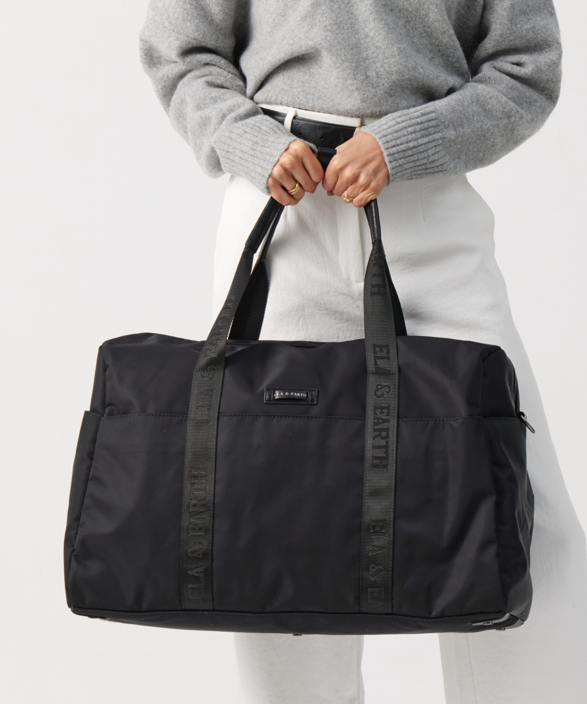 Luxury Travel Bag - Black With Gunmetal