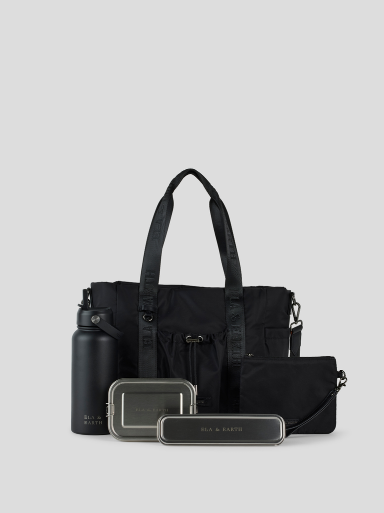 Ultimate Medium Tote Bag Set - Black With Gunmetal 