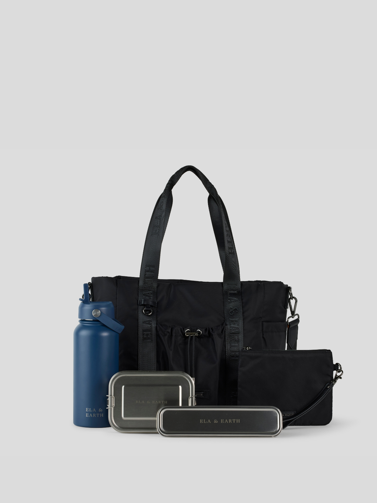 Ultimate Medium Tote Set -  Black With Gunmetal 