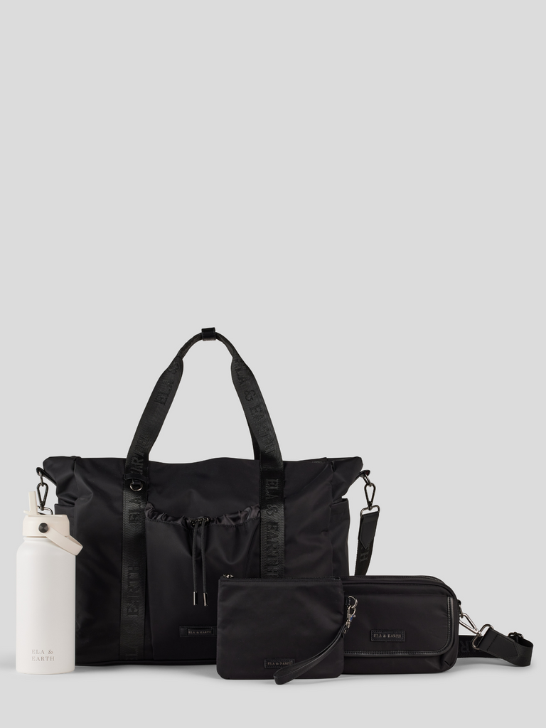 Ultimate Overnight Set - Black with Gunmetal / White 