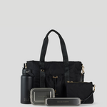 Black Tote Bag, Black Water bottle, StainlessSteel Container, Medium Pouch, Cutlery Set 