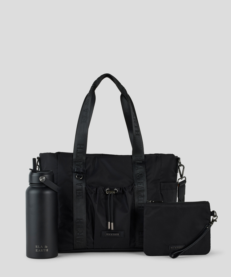 Medium tote Bag, Black Water bottle  pouch 